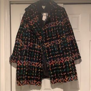 Anthropologie Multicolor Tweed Coat PepaLoves